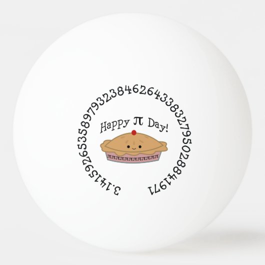 Balle De Ping Pong Joyeux Pi Day Pie (Devant)