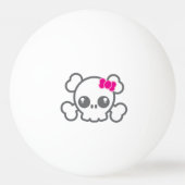Balle De Ping Pong Kawaii rose ruban crâne boules de ping-pong (Devant)