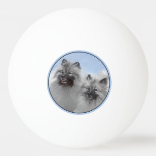 Balle De Ping Pong Keeshond Paire de Kees Peinture Art animal origina