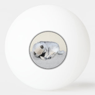 Balle De Ping Pong Keeshond Sleeping Puppy Peinture Chien Art origina