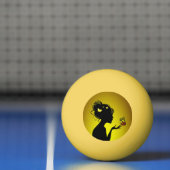 Balle De Ping Pong La femme papillons jaunes (Filet)