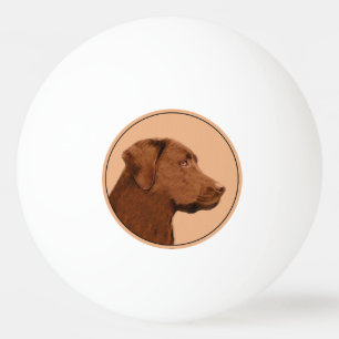 Balle De Ping Pong Labrador Retriever (Chocolat) Peinture - Chien Art