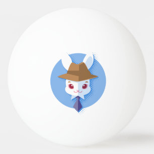 Balle De Ping Pong Lapin pimpant de blanc de Kawaii