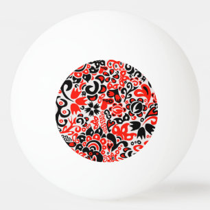 Balle De Ping Pong L'art populaire ukrainien motif floral abstact