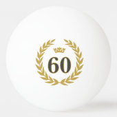 Balle De Ping Pong Laurel Wreath et Crown 60e anniversaire (Devant)