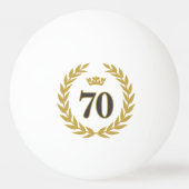 Balle De Ping Pong Laurel Wreath et Crown 70e anniversaire (Devant)
