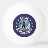 Balle De Ping Pong Le Ski Est Ma Superpuissance (Dos)
