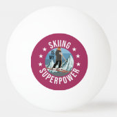 Balle De Ping Pong Le Ski Est Ma Superpuissance (Dos)