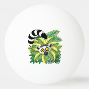 Balle De Ping Pong Lémurs de Madagascar dans la jungle exotique