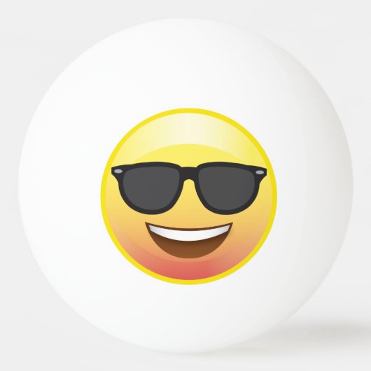 Balle De Ping Pong Les lunettes de soleil heureuses Emoji font face à (Devant)