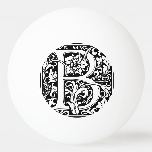 Balle De Ping Pong Lettre B Monogramme médiéval Art Nouveau (Devant)
