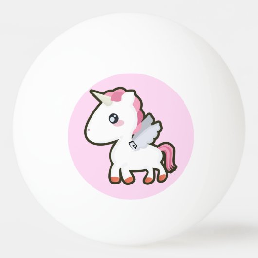 Balle De Ping Pong Licorne de Kawaii (Devant)