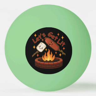 Balle De Ping Pong Lit Firepit - mignon Marshmallow & Hot Dog