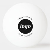 Balle De Ping Pong Logo Simple Avec Entreprise Texte (Dos)