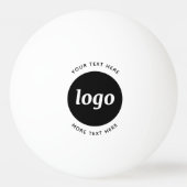 Balle De Ping Pong Logo Simple Avec Entreprise Texte (Dos)