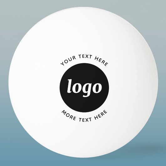 Balle De Ping Pong Logo Simple Avec Texte Commercial