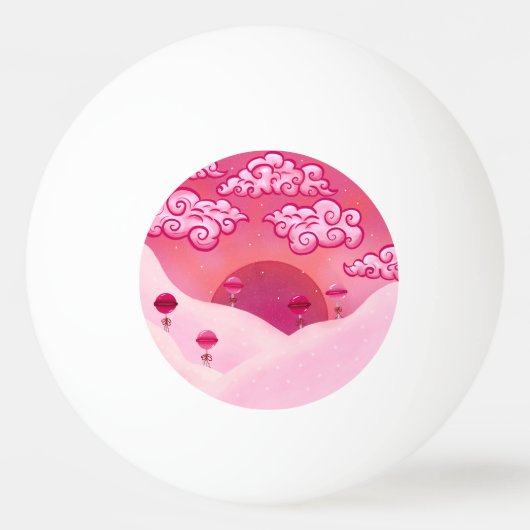 Balle De Ping Pong Lollipops et beaux nuages (Dos)