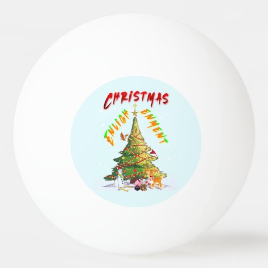 Balle De Ping Pong Lumière de Noël (Devant)