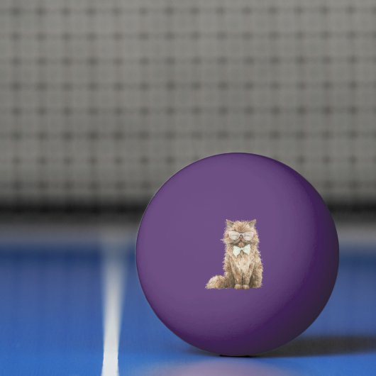 Balle De Ping Pong Lunettes Cool Cat Marron (Filet)