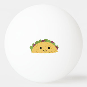 Balle De Ping Pong Magnifique Caricature Kawaii Souriant Taco