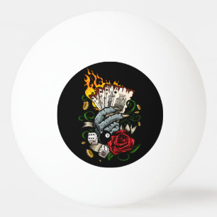 Balle De Ping Pong Main Des Cartes