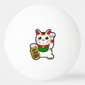 Balle De Ping Pong Maneki Neko : Lucky Cat japonais (Devant)