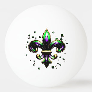 Balle De Ping Pong Mardi Gras Fleur de Lis