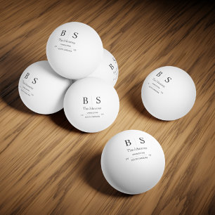Balle De Ping Pong Mariage avec Monogramme Personnalisé