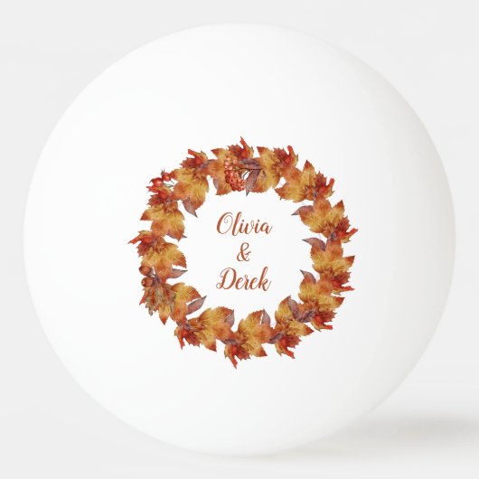 Balle De Ping Pong Mariage de remplissage d'automne de script (Devant)