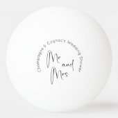 Balle De Ping Pong Mariage Moderne Script Mr et Mme (Dos)