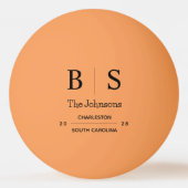 Balle De Ping Pong Mariage Monogramme Personnalisé (Devant)