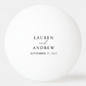 Balle De Ping Pong Mariage noir et blanc personnalisé (Dos)