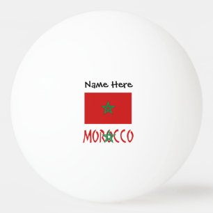 Balle De Ping Pong Maroc Drapeau Marocain Nom Personnalisé