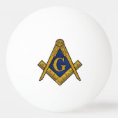 Balle De Ping Pong Masonic Freemasons Masonry Oes Carré et Compass (Devant)
