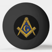 Balle De Ping Pong Masonic Freemasons Masonry Oes Carré et Compass (Devant)