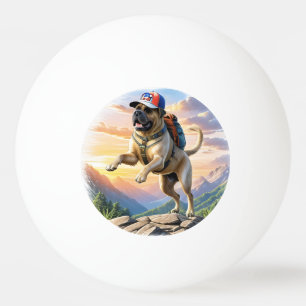 Balle De Ping Pong Mastiff Dogue anglais en vacances à la montagne