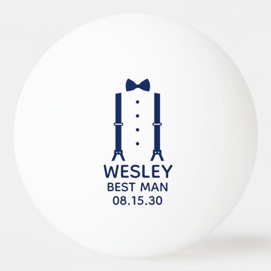 Balle De Ping Pong Meilleur homme noeud papillon bleu (Devant)