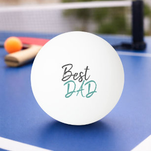 Balle De Ping Pong Meilleur Papa Écriture Turquoise Fête des Pères