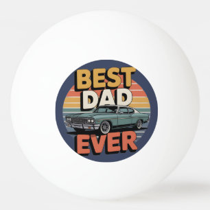 Balle De Ping Pong Meilleur Papa Retro Vintage Muscle Car Sarcelle