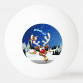 Balle De Ping Pong Mème de Noël drôle de renne qui regarde par-dessus (Dos)