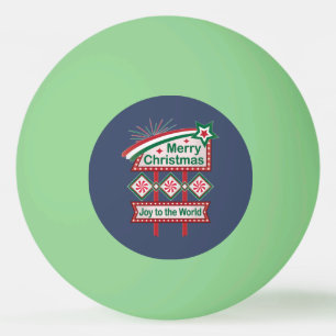 Balle De Ping Pong Merry Christmas Retro Marquee - Joy to the World