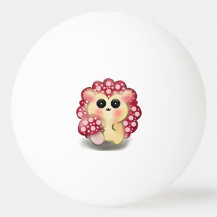Balle De Ping Pong Mignon Champignon Rouge Kawaii Hérisson Dessin