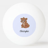 Balle De Ping Pong Mignon ours brun bleu (Devant)