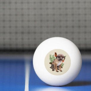 Balle De Ping Pong Mignonne Art de la Faune de Suricate Fleurissant A