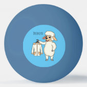 Balle De Ping Pong Mignonne brebis avec blouson (Dos)