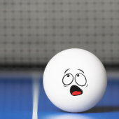 Balle De Ping Pong Mignons Emoji Horrifié. Émoticône. (Filet)