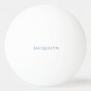 Balle De Ping Pong Minimaliste Blanc Bleu Simple Élégant Moderne Nom
