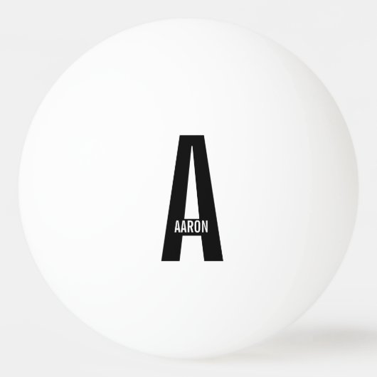Balle De Ping Pong Modern Personalized Bold Monogram and Name (Devant)