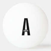 Balle De Ping Pong Modern Personalized Bold Monogram and Name (Dos)