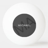 Balle De Ping Pong Modern Personalized Monogram Gray (Devant)